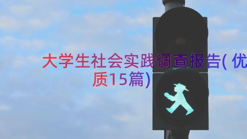 大学生社会实践调查报告(优质15篇)