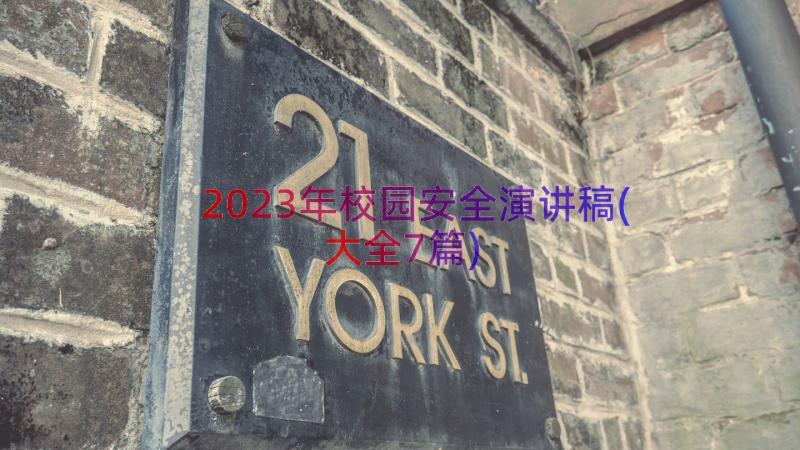 2023年校园安全演讲稿(大全7篇)