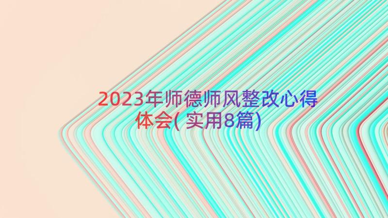 2023年师德师风整改心得体会(实用8篇)