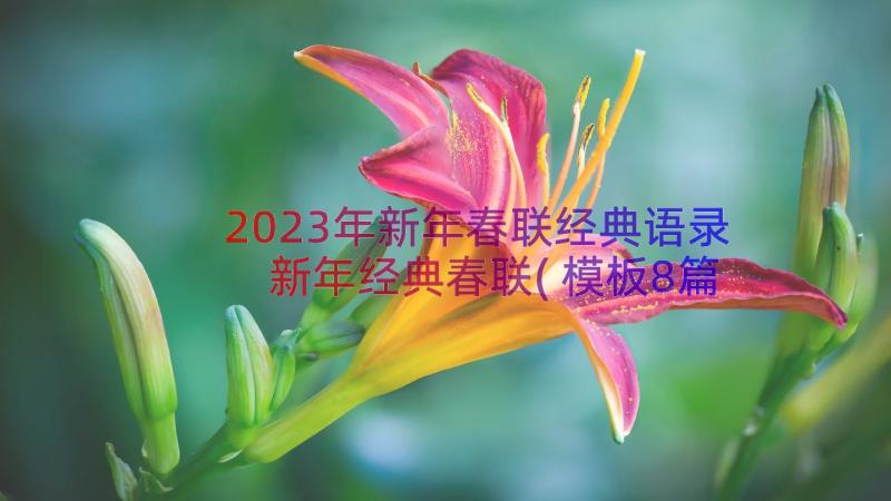 2023年新年春联经典语录 新年经典春联(模板8篇)