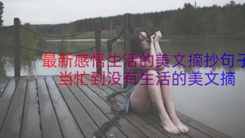 最新感悟生活的美文摘抄句子 当忙到没有生活的美文摘抄(汇总8篇)