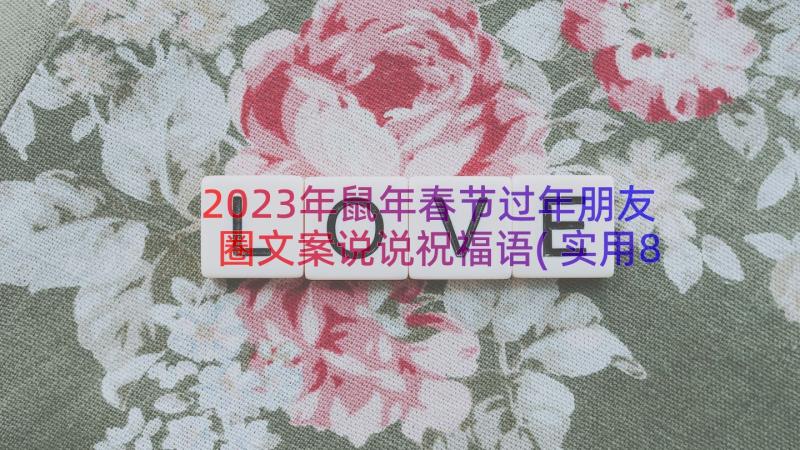 2023年鼠年春节过年朋友圈文案说说祝福语(实用8篇)