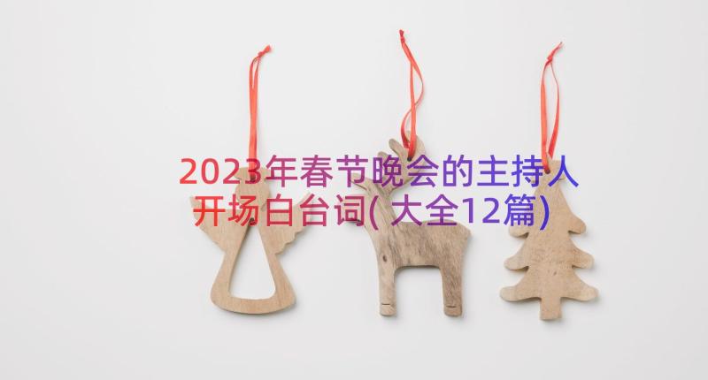 2023年春节晚会的主持人开场白台词(大全12篇)