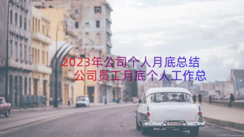 2023年公司个人月底总结 公司员工月底个人工作总结(汇总8篇)