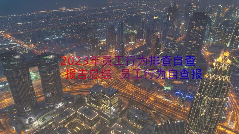 2023年员工行为排查自查报告总结 员工行为自查报告(大全12篇)