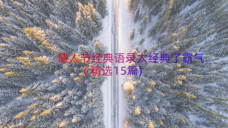 情人节经典语录太经典了霸气(精选15篇)