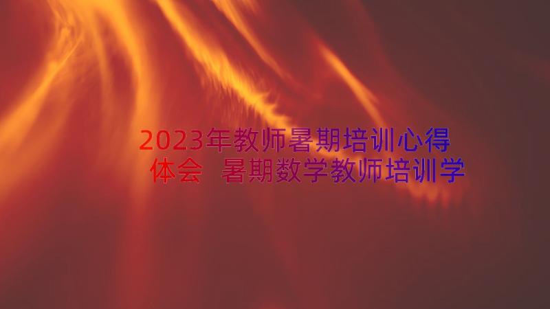 2023年教师暑期培训心得体会 暑期数学教师培训学习心得体会(模板8篇)