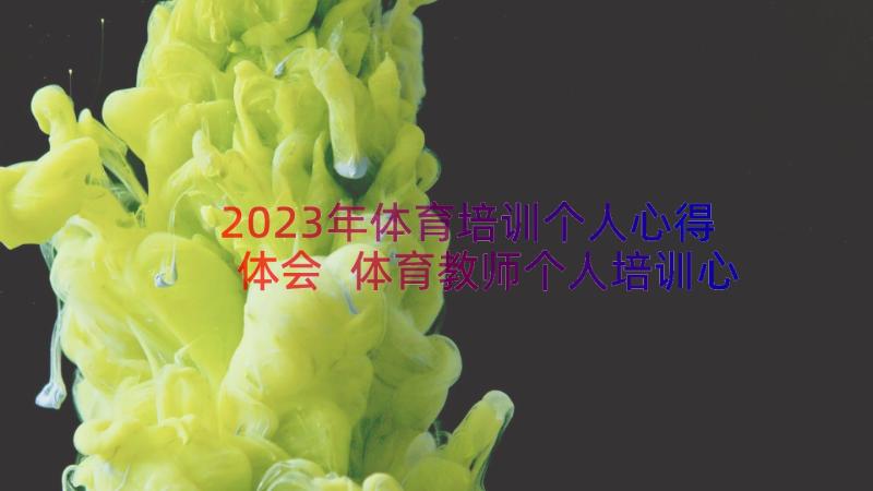 2023年体育培训个人心得体会 体育教师个人培训心得体会(优质8篇)