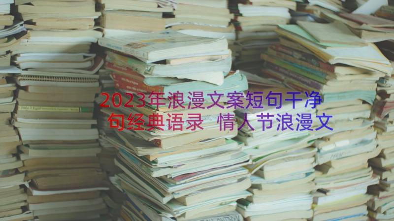 2023年浪漫文案短句干净句经典语录 情人节浪漫文案干净短句(实用15篇)