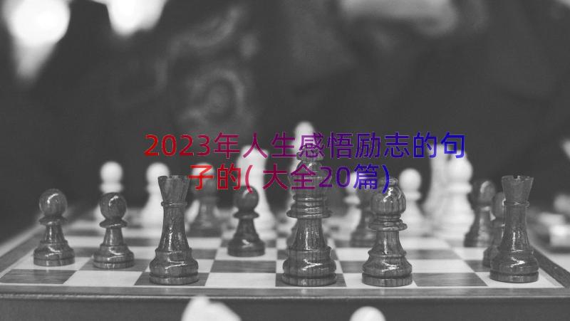 2023年人生感悟励志的句子的(大全20篇)