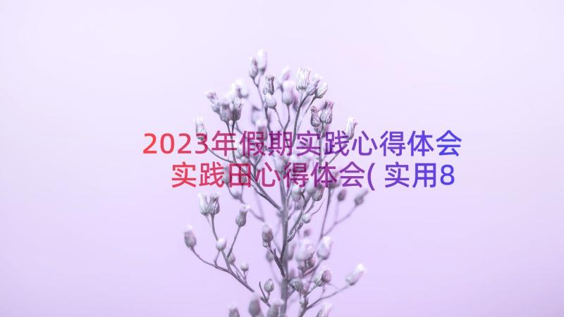 2023年假期实践心得体会 实践田心得体会(实用8篇)