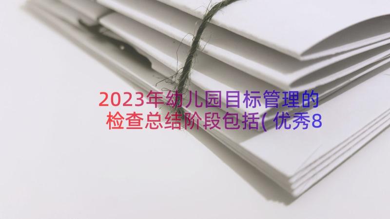 2023年幼儿园目标管理的检查总结阶段包括(优秀8篇)