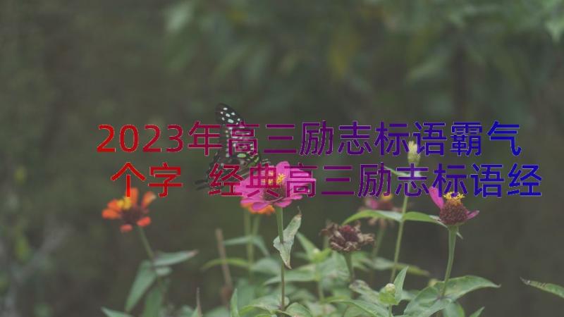 2023年高三励志标语霸气个字 经典高三励志标语经典(模板8篇)