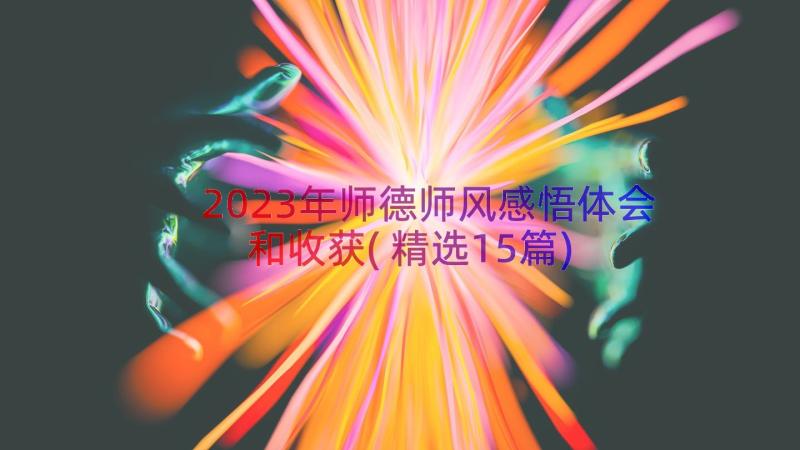 2023年师德师风感悟体会和收获(精选15篇)