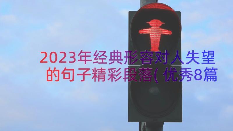 2023年经典形容对人失望的句子精彩段落(优秀8篇)