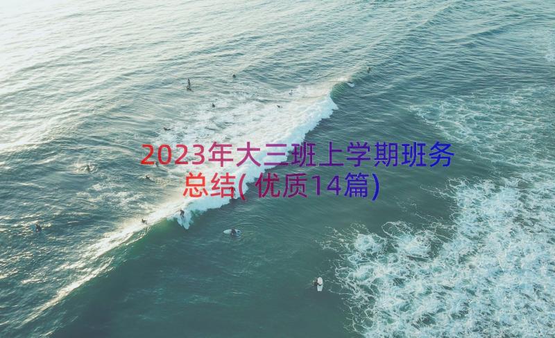 2023年大三班上学期班务总结(优质14篇)