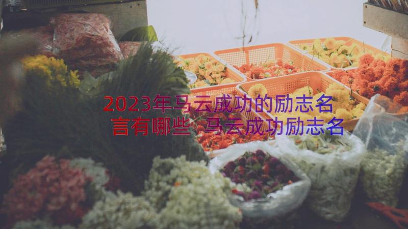 2023年马云成功的励志名言有哪些 马云成功励志名言(大全8篇)