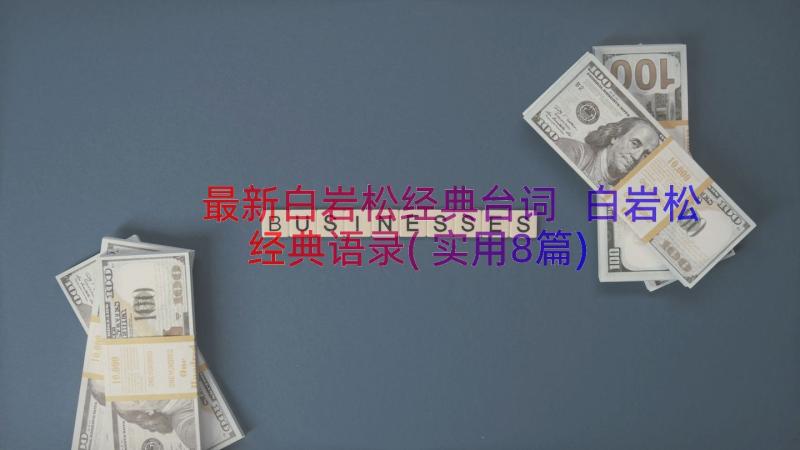 最新白岩松经典台词 白岩松经典语录(实用8篇)