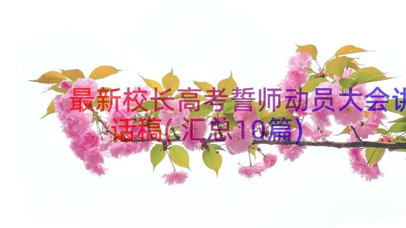 最新校长高考誓师动员大会讲话稿(汇总10篇)