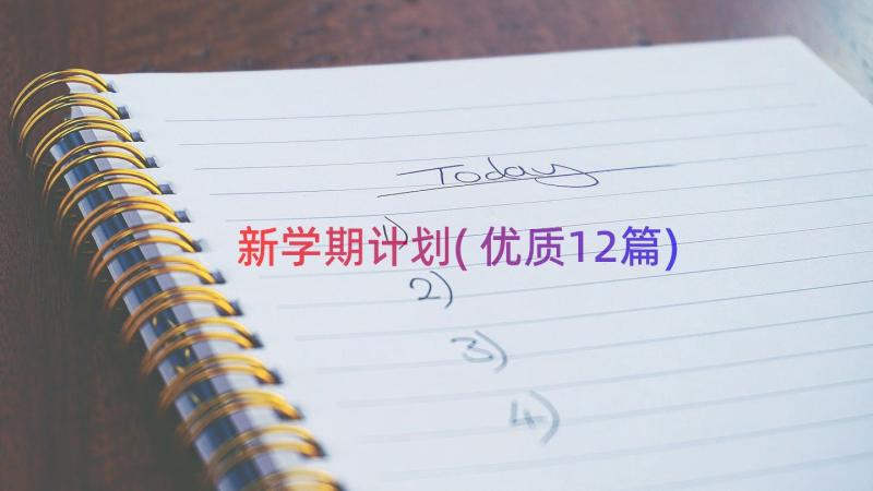 新学期计划(优质12篇)