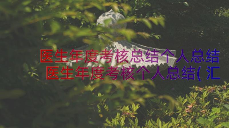 医生年度考核总结个人总结 医生年度考核个人总结(汇总8篇)