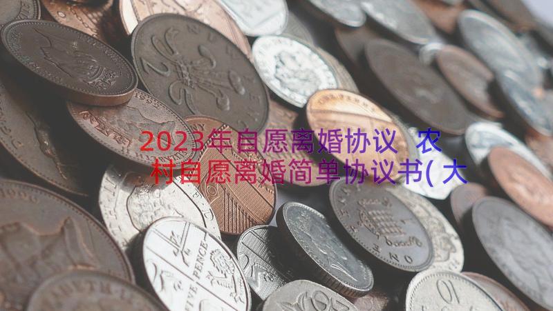 2023年自愿离婚协议 农村自愿离婚简单协议书(大全8篇)