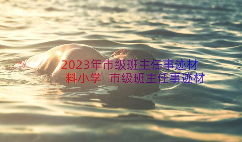 2023年市级班主任事迹材料小学 市级班主任事迹材料(汇总16篇)