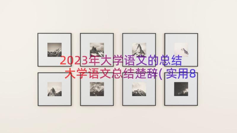 2023年大学语文的总结 大学语文总结楚辞(实用8篇)