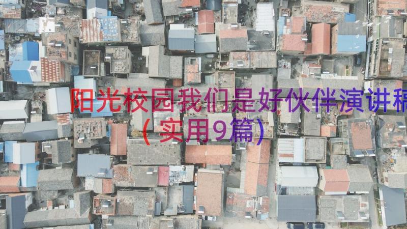 阳光校园我们是好伙伴演讲稿(实用9篇)