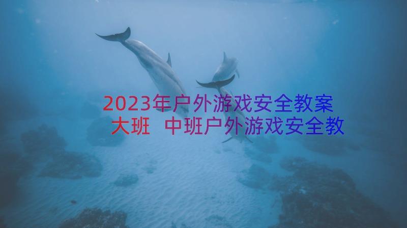 2023年户外游戏安全教案大班 中班户外游戏安全教育活动教案(实用7篇)