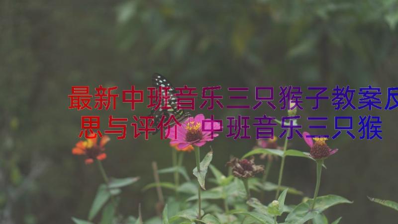 最新中班音乐三只猴子教案反思与评价 中班音乐三只猴子(精选8篇)