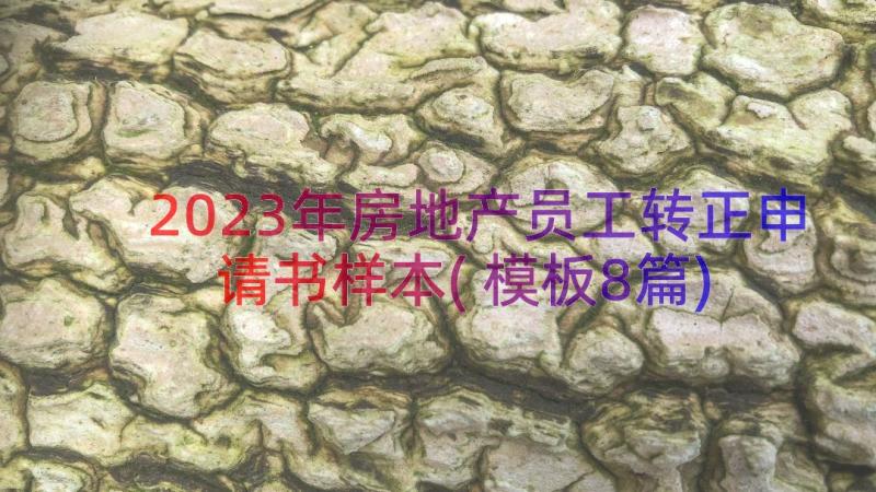 2023年房地产员工转正申请书样本(模板8篇)