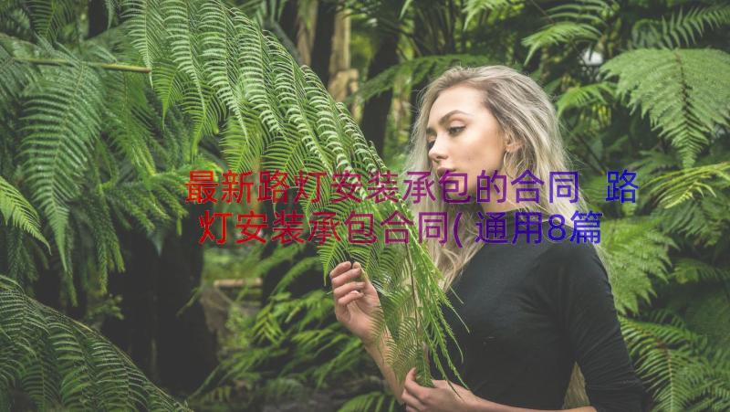 最新路灯安装承包的合同 路灯安装承包合同(通用8篇)