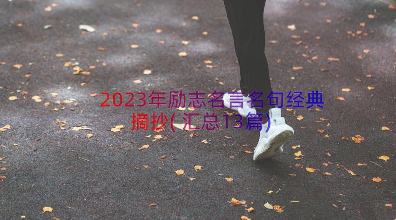 2023年励志名言名句经典摘抄(汇总13篇)