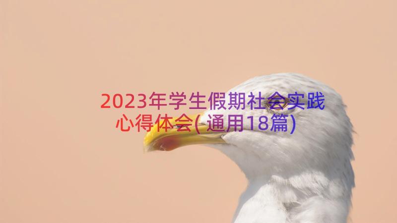 2023年学生假期社会实践心得体会(通用18篇)