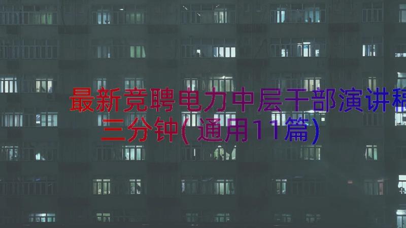 最新竞聘电力中层干部演讲稿三分钟(通用11篇)