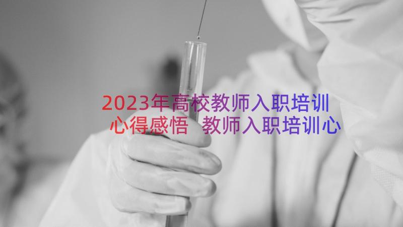 2023年高校教师入职培训心得感悟 教师入职培训心得与感悟(优秀8篇)