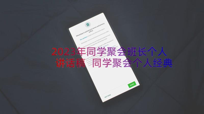 2023年同学聚会班长个人讲话稿 同学聚会个人经典的讲话稿(大全8篇)