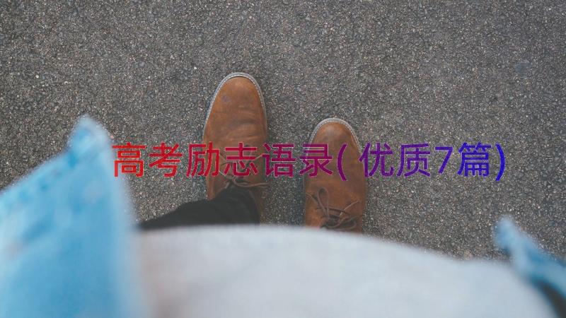 高考励志语录(优质7篇)