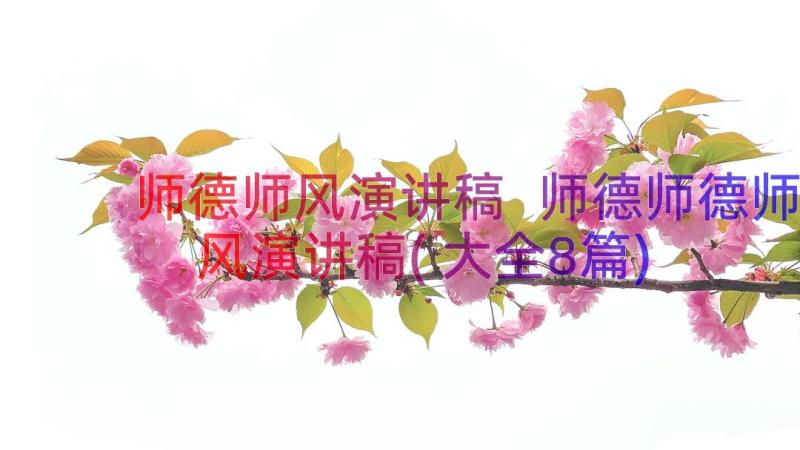 师德师风演讲稿 师德师德师风演讲稿(大全8篇)