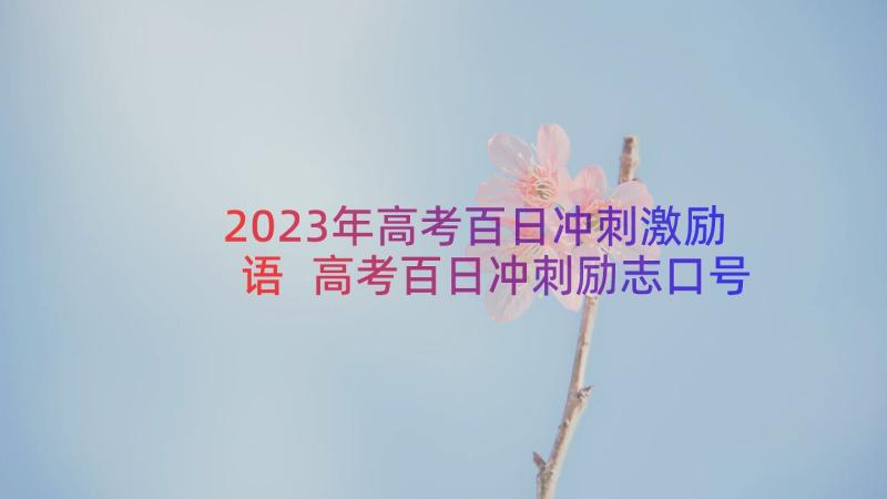 2023年高考百日冲刺激励语 高考百日冲刺励志口号(精选10篇)