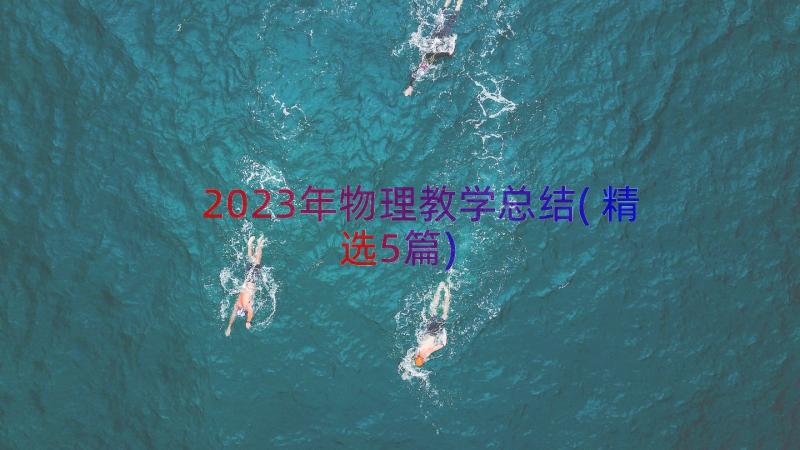 2023年物理教学总结(精选5篇)