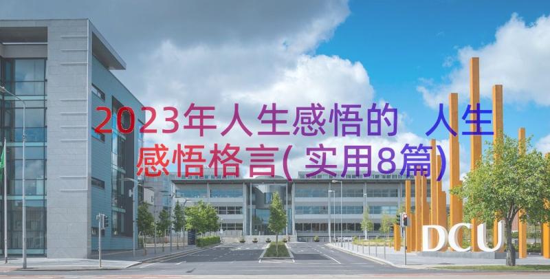 2023年人生感悟的 人生感悟格言(实用8篇)