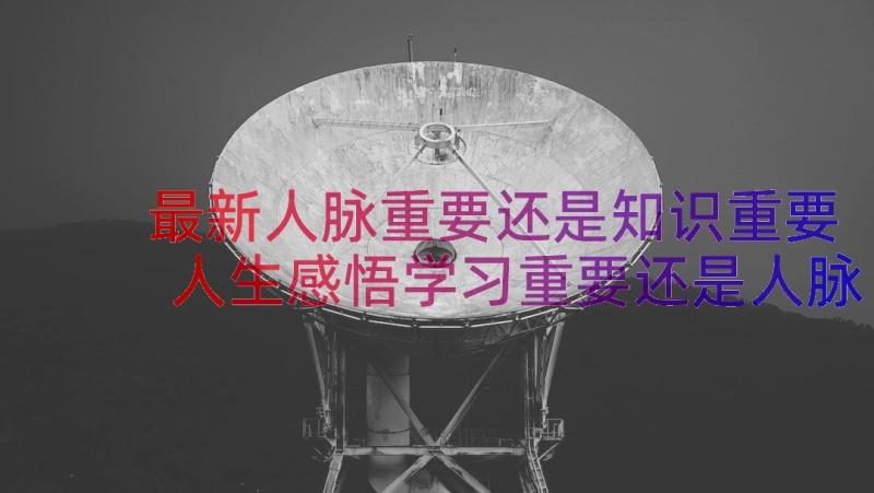 最新人脉重要还是知识重要 人生感悟学习重要还是人脉重要(实用8篇)