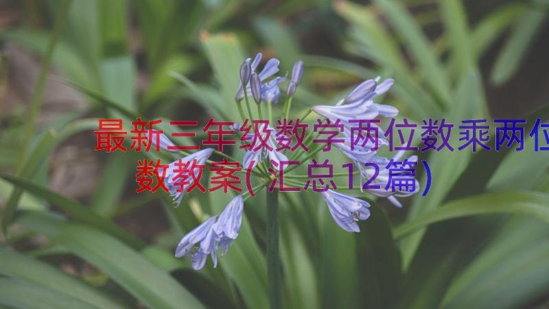 最新三年级数学两位数乘两位数教案(汇总12篇)