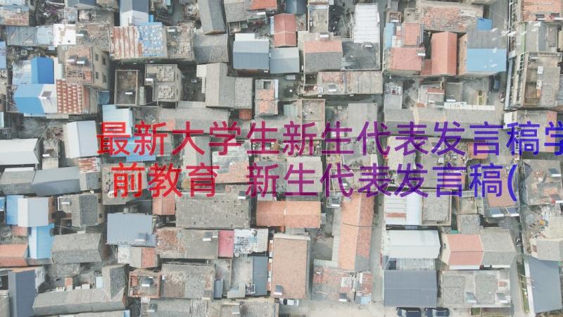 最新大学生新生代表发言稿学前教育 新生代表发言稿(优质10篇)