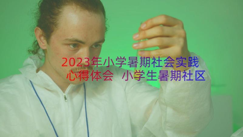 2023年小学暑期社会实践心得体会 小学生暑期社区社会实践心得体会(实用8篇)