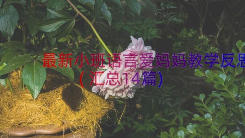 最新小班语言爱妈妈教学反思(汇总14篇)