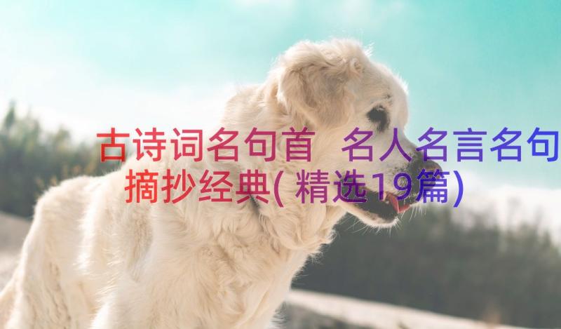 古诗词名句首 名人名言名句摘抄经典(精选19篇)