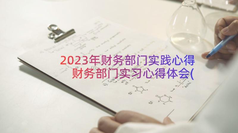 2023年财务部门实践心得 财务部门实习心得体会(精选8篇)